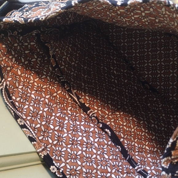 Women's Vera Bradley messenger bag black tan paisley - Picture 5 of 11